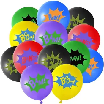 10 adet Boom Kahraman Balon Lateks Balonlar Çocuklar Doğum Günü Partisi Dekorasyon Bebek Duş Balonlar
