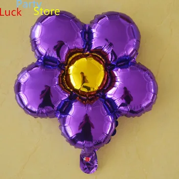 50 ADET Renkli Çiçekler Alüminyum Folyo Balonlar Beş Yapraklı Evlilik Odası Doğum Günü Partisi Dekoru Çiçek Şekilli Süslemeleri Balon 2