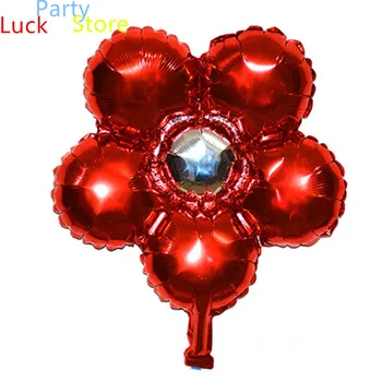 50 ADET Renkli Çiçekler Alüminyum Folyo Balonlar Beş Yapraklı Evlilik Odası Doğum Günü Partisi Dekoru Çiçek Şekilli Süslemeleri Balon 3