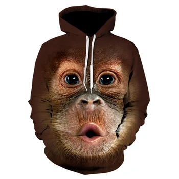Komik Hoodies Hayvan Domuz Maymun gorilla 3D Baskı Streetwear Kazak Erkekler Kadınlar Moda Boy Hoodie Çocuklar Üstleri Giysi Erkek