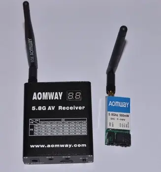 Aomway 5.8 G 500 mw AV Verici + Alıcı DVR Kaydedici w / 3.5 dbi Anten FPV