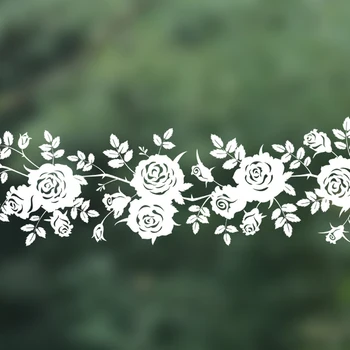 Duvar çıkartmaları Beyaz Çiçek Rattan Duvar Sticker cam çıkartması Duş Aynası Oturma Odası Çıkartması DIY Ev Dekorasyon