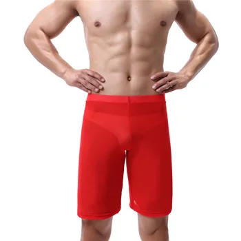 Yaz Ev Tekstili Erkek Şort Rahat Gevşek Örgü Şeffaf Pijama Şort Nefes Uyku Dipleri Erkekler Spor Kısa koşu pantolonları
