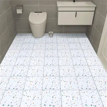 2M Kalınlaşmış 3D zemin çıkartmaları Kendinden Yapışkanlı Kaymaz Banyo duvar çıkartmaları Mutfak Vinil Aşınmaya Dayanıklı Duvar Kağıdı Ev dekor 2