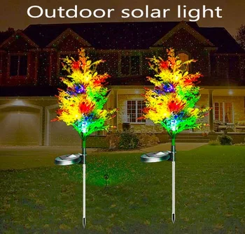 Açık Güneş Enerjili Işıklar Çim Selvi Ağaçları Bahçe Çim için Lamba Manzara Tatil Işık Festivali Düğün Noel