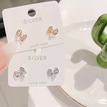 Yeni Stil Saf Gümüş Kore Küpe Aretes De Mujer Takı düğme küpe Seti Kadın Kız Hediyeler için Sevimli Gümüş Çiviler