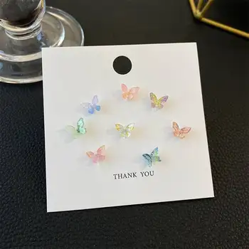 Sevimli Hipoalerjenik Kelebekler Basit Renkli Peri Stereo Kelebek Saplama Küpe Kadınlar İçin Mini Küpe Parti Takı A954 0