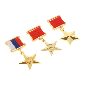 1 adet Rusya SSCB Rozeti Yaka İğneler Metal Rozet Madalya Hatıra Koleksiyonu Emek Yıldız 4