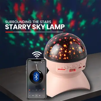 Müzik Yıldızlı Gökyüzü Projeksiyon Gece Lambası USB Şarj RGB Atmosfer Projektör Lambası Çocuklar İçin Hediye Dekoratif Ev Aksesuarları