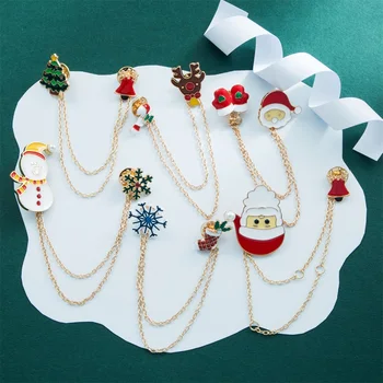 Vienkim Lüks Zarif Noel Broş Pin Kardan Adam Noel Baba Çizme Garland moda takı Hediye Noel Dekorasyon Broş 0