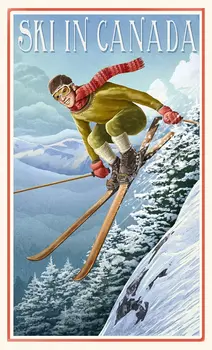 Vintage Stil Seyahat Kayak Posteri Kayak Canadabar Pub Garaj Diner Cafe ev duvar dekoru Ev duvar süsü Poster Retro 8x12 İnç