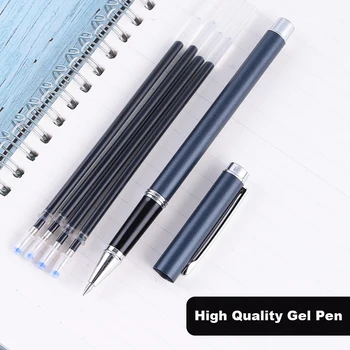100 Adet Metal İş İmza Jel Kalemler 0.5 mm Siyah Mürekkep Pürüzsüz Yazma Erkekler Kadınlar İçin Okul Ofis Kırtasiye Hediyeler Özel Logo 3