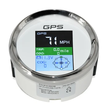 85MM Tekne Araba GPS Hız Göstergesi GPS Anten İle Motor Yat İçin TFT Ekran Su Geçirmez Kilometre Sayacı Ayarlanabilir Gezisi ODO COG Voltmetre 1