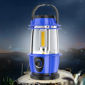 3 Cob Süper Parlak Su Geçirmez kamp feneri Çok Fonksiyonlu Taşınabilir Asılı Çadır lamba pili Enerjili Acil Kısılabilir