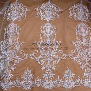 La Belleza 2 metre yeni kordon düğün tarzı dantel fildişi gelinler dantel kumaş 105cm genişlik 3