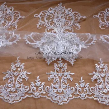 La Belleza 2 metre yeni kordon düğün tarzı dantel fildişi gelinler dantel kumaş 105cm genişlik 4