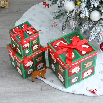 3 adet/takım 25/20 / 15cm Noel hediye paketi Kutusu Ev Noel Ağacı Kutuları Süslemeleri Noel Baba Kraft Kağıt Paketi Kutuları Noel 2