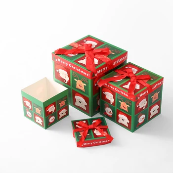 3 adet/takım 25/20 / 15cm Noel hediye paketi Kutusu Ev Noel Ağacı Kutuları Süslemeleri Noel Baba Kraft Kağıt Paketi Kutuları Noel 3