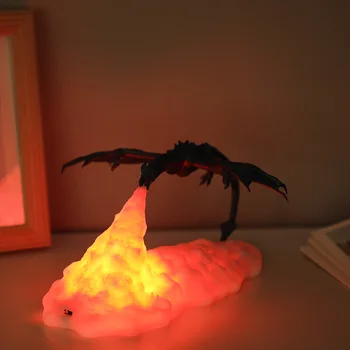 3D Baskı Ejderha masa lambaları USB Şarj LED Masaüstü Lamba Çevre Dostu Kirlilik İçermeyen Koleksiyon Ev Mobilya Dekorasyon için