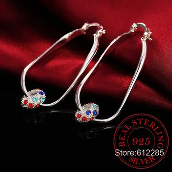 925 Ayar gümüş Küpe, düğün takısı Aksesuarları, Moda Gümüş Kore Renkli uzun bırak dangle küpe kadınlar için 2020