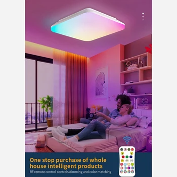 24 W RGBCW kare tavan ışığı 2700 K-6500 K Karartma Renk Phantom Renk Akıllı uzaktan kumanda panel aydınlatma