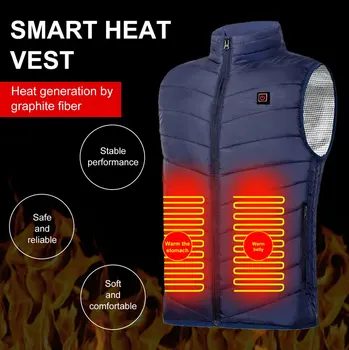 Akıllı ısıtma yelek erkek kış elektrikli ısıtma giyim USB sabit sıcaklık dokuz bölgeli ısıtma ceketleri
