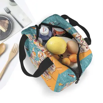 Hollandalı Merkezi Öğle Yemeği Çantası Taşınabilir Yalıtımlı Termal Soğutucu Bento yemek kabı Tote Piknik saklama çantası Kılıfı 4