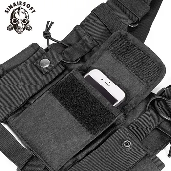 Taktik omuz çantaları Göğüs Rig Çantası Hip Hop Streetwear Erkekler Fonksiyonel Bel Paketleri Ayarlanabilir Cepler Yelek Siyah 2