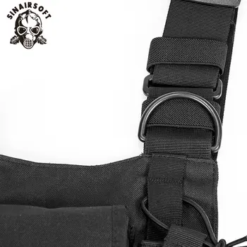 Taktik omuz çantaları Göğüs Rig Çantası Hip Hop Streetwear Erkekler Fonksiyonel Bel Paketleri Ayarlanabilir Cepler Yelek Siyah 4