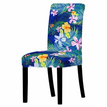 Yapraklar Tüy Baskı Spandex Streç sandalye kılıfı Yemek Odası için büro sandalyeleri Kapakları Yüksek Geri Oturma Odası için Parti Dekorasyon 5