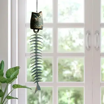 Rüzgar Ahenge balık kemik tasarım asılı Metal kolye ev dekor süsleme Bahçe için