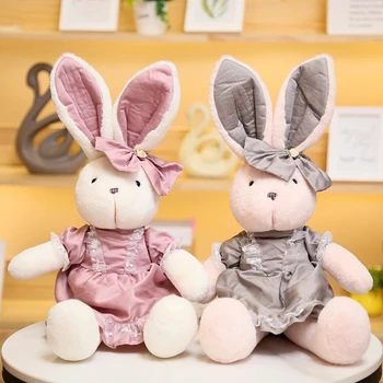 1 adet 55-90cm Güzel Kawaii Tavşanlar peluş oyuncaklar Dolması Sevimli Tavşan Etek Yastık Yumuşak Hayvanlar Bebek Çocuklar Kızlar için doğum günü hediyesi