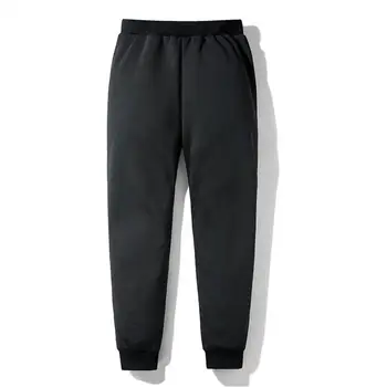 Moda Rahat Sweatpants Yumuşak koşu pantolonları Elastik Bel Sonbahar Kış İpli Polar Astarlı koşu pantolonları Anti-freeze 1