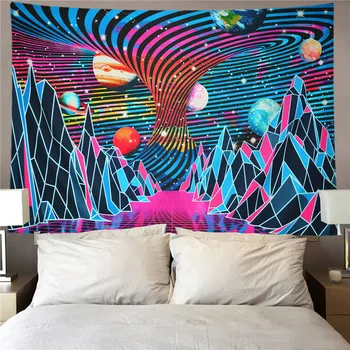 Moda duvar halısı Soyut Desenler Baskı Dekoratif Kumaş Asılı Halı Ev Aksesuarları Yatak Odası için 2