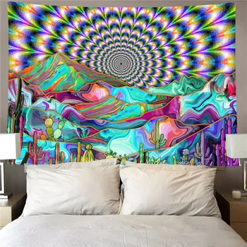 Moda duvar halısı Soyut Desenler Baskı Dekoratif Kumaş Asılı Halı Ev Aksesuarları Yatak Odası için 3