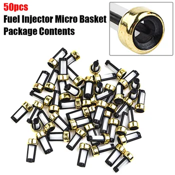 50 adet / takım yakıt enjektörü Mikro Sepet filtre İçin Evrensel Fit ASNU03C Enjektör Tamir Takımları Enjektör Naylon Örgü Bakır 2