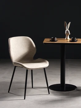 Louis Moda İskandinav yemek masası Deri Basit Aile Masası Tabure Geri Makyaj Modern Otel Restoran Lüks Yemek Sandalyesi 2