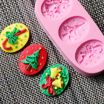 Noel ağacı Çan Koltuk Değneği silikon Kalıp Mutfak Destek Kalıp Çerez Confeitaria 3D Fondan Kek Dekorasyon Araçları