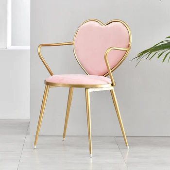 İskandinav Sandalye Restoran Cafe Çay Dükkanı Boş Sandalye Modern Basit Kalp Şeklinde Makyaj Koltuğu 3