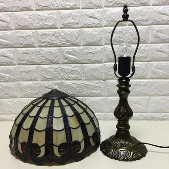 Akdeniz dekor türk mozaik lambaları E27 vitray abajur yatak odası başucu klasik masa lambası ışık fikstür