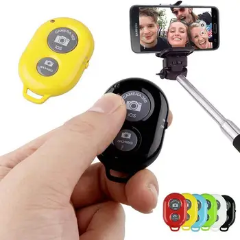 Kablosuz bluetooth Kamera Uzaktan Kumanda Selfie Deklanşör Deklanşör düğmesi denetleyicisi için Cep Telefonu Monopod 1