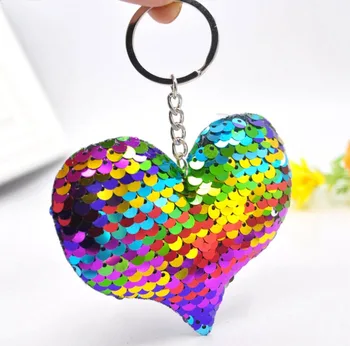 Renkli sevgi dolu kalp Anahtarlık kolye karikatür kelebek çanta süsleme 0