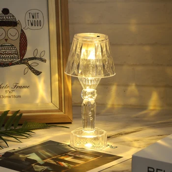 Led elmas masa lambası şarj edilebilir gece ışıkları kristal projeksiyon masa lambaları ev akrilik Noel dekor aydınlatma armatürleri hediye