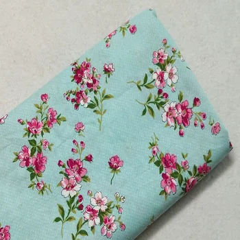 Güzel Mavi Polka Dot Gül Çiçek Baskılı Pamuklu Kumaş 50x105cm Afrika Kumaş Patchwork Tekstil Bebek Bezi Elbise Parti Ev D