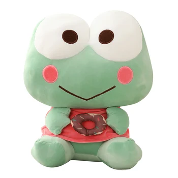 35-60CM Sevimli Donuts Kurbağa peluş oyuncak Dolması Bebekler Çocuk Oyuncakları Kawaii Büyük Gözler Kurbağa Yastık Çocuklar İçin doğum günü hediyesi