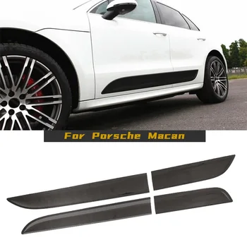 Porsche Macan 2014 - 2020 için Karbon Fiber Kapı Paneli Trim Vücut Etekler Kalıp Trim Araba Yan kapı pervazı Koruyucu