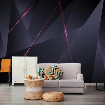 Özel duvar kağıdı 3D yaratıcı geometrik çizgiler Modern Minimalist soyut ışık lüks ev dekor arka plan duvar tablosu 2