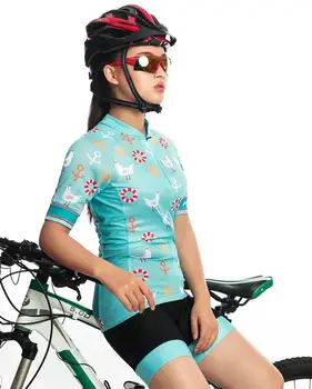 2018 Kadın Bisiklet Jersey Kadın Maillot Ciclismo Yaz Açık Spor MTB motorcu ceketi Ve Silika JEL Ped Şort WM08 3