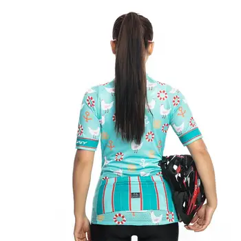 2018 Kadın Bisiklet Jersey Kadın Maillot Ciclismo Yaz Açık Spor MTB motorcu ceketi Ve Silika JEL Ped Şort WM08 4