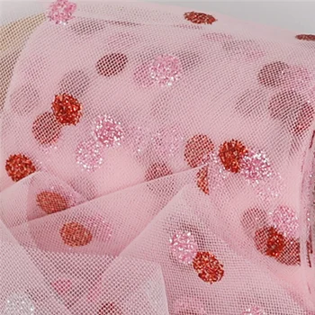 7cm * 10yards örme kurdele Rulo Pembe Kırmızı Glitter Nokta Bebek Kız Bantlar DIY noel hediyesi Paketi Deco 2019 2
